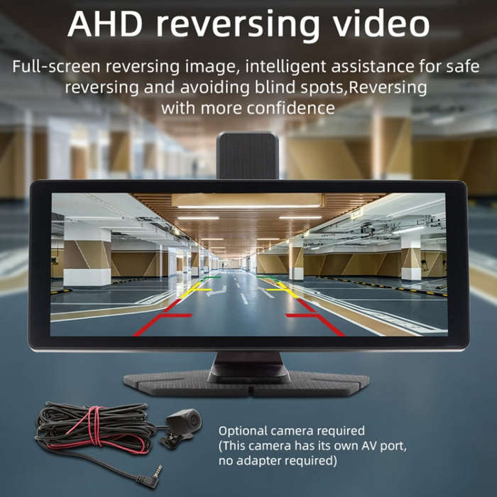 Car Bluetooth Portable DVR Monitor Support Carplay/Android Auto, Specifications: Display+ Camera