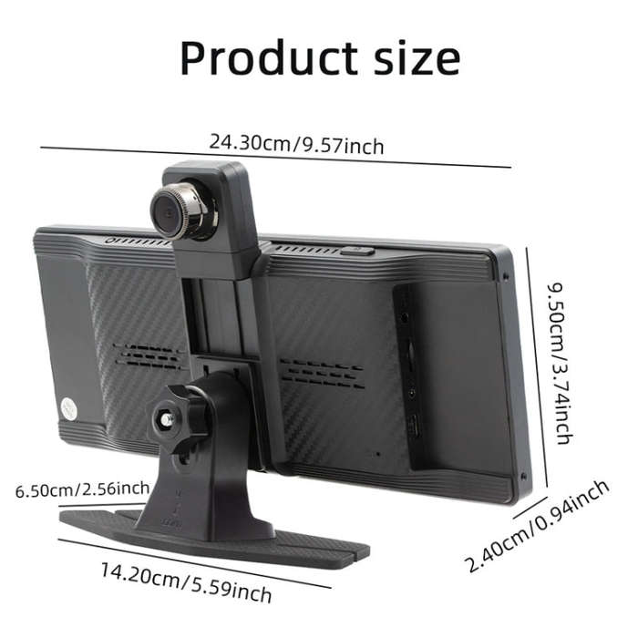 Car Bluetooth Portable DVR Monitor Support Carplay/Android Auto, Specifications: Display+ Camera