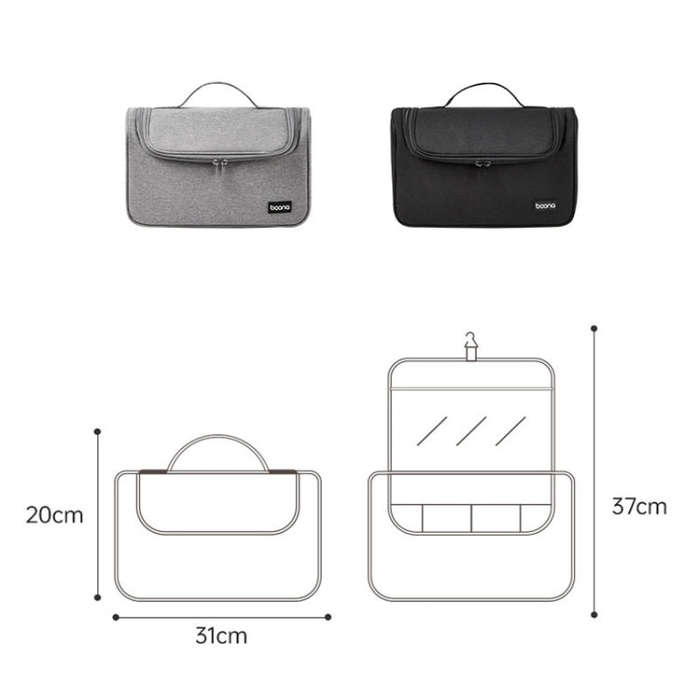 For Dyson Baona BN-DS002 Large Capacity Portable Handheld Hair Dryer Storage Bag with Hook(Black)