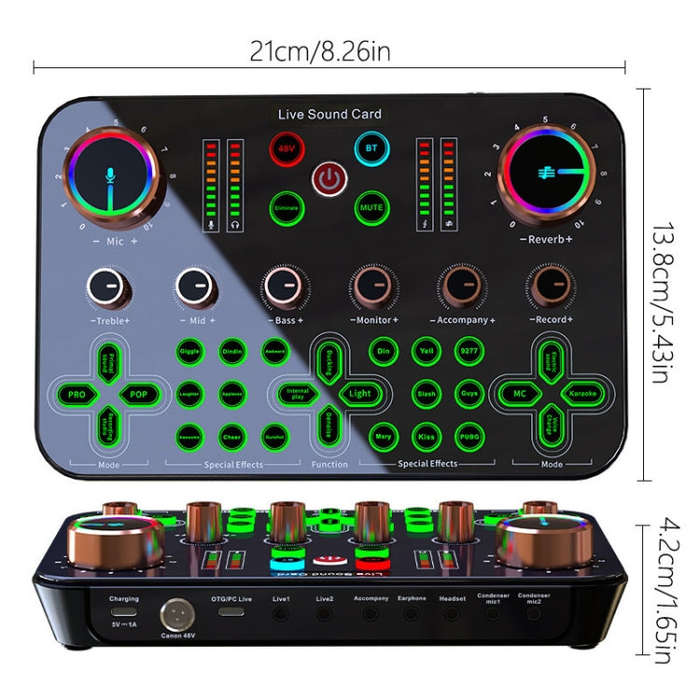 K600 48V English Version Live Dedicated Sound Card(Black)