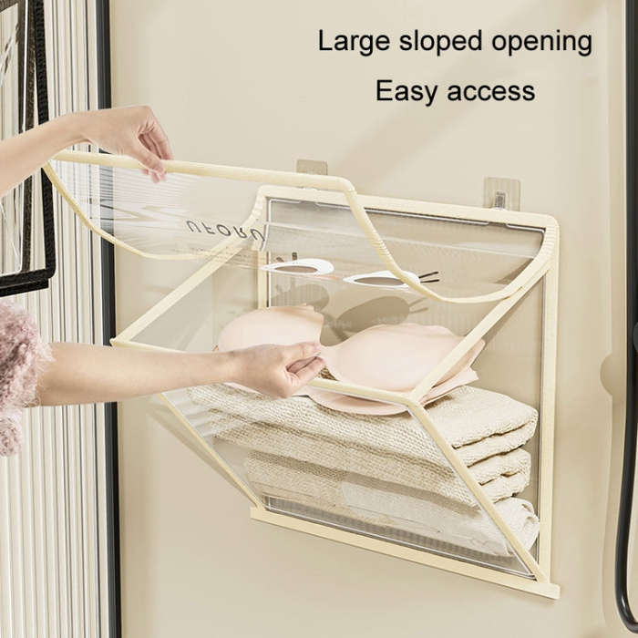 Bathroom Hanging Bag Foldable Transparent With Lid Waterproof Clothes Socks Storage Bag, Color: L...