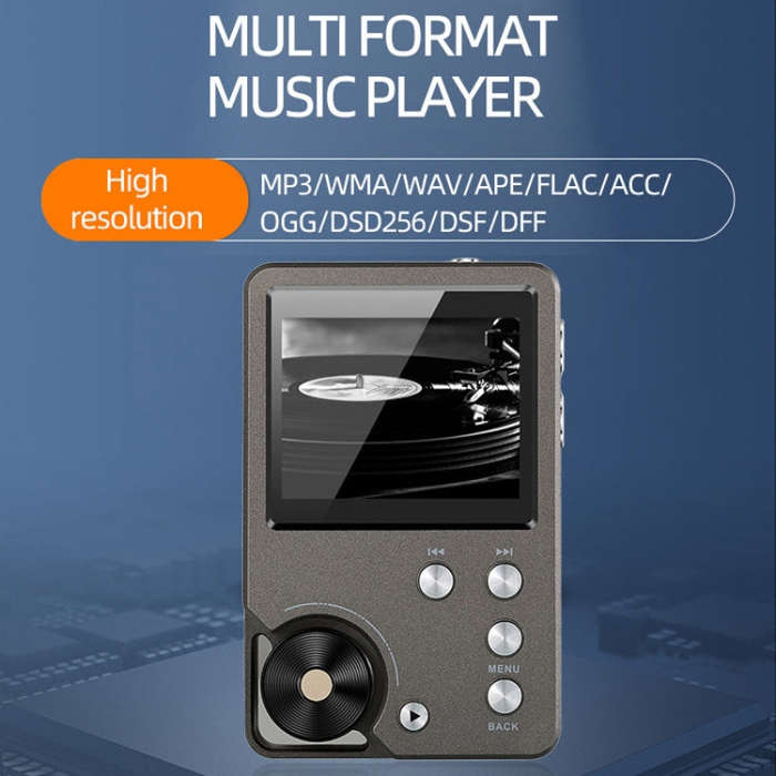 With 128GB TF Card HIFI Lossless DSD256 Music Player Sports MP3(Silver Gray)