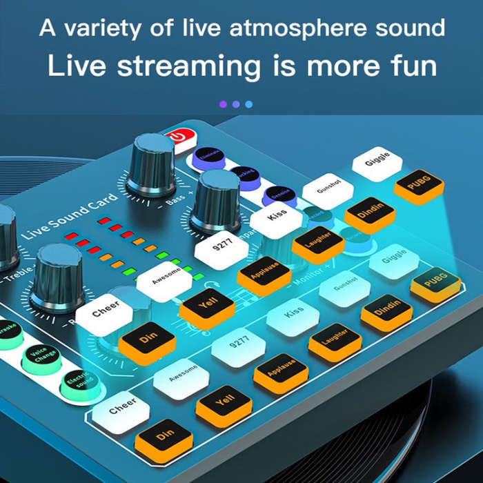 M8 Recording And Singing Live Bluetooth Sound Card Set, Color: White