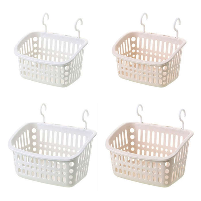 Plastic Hanging Basket With Hook Kitchen Storage Drain Basket Shelf Bathroom Organizer, Color: Sm...