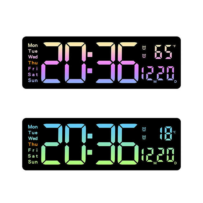 5526 LED Digital Display Electronic Wall Clock Multifunctional Countdown Alarm Clock(B Green)