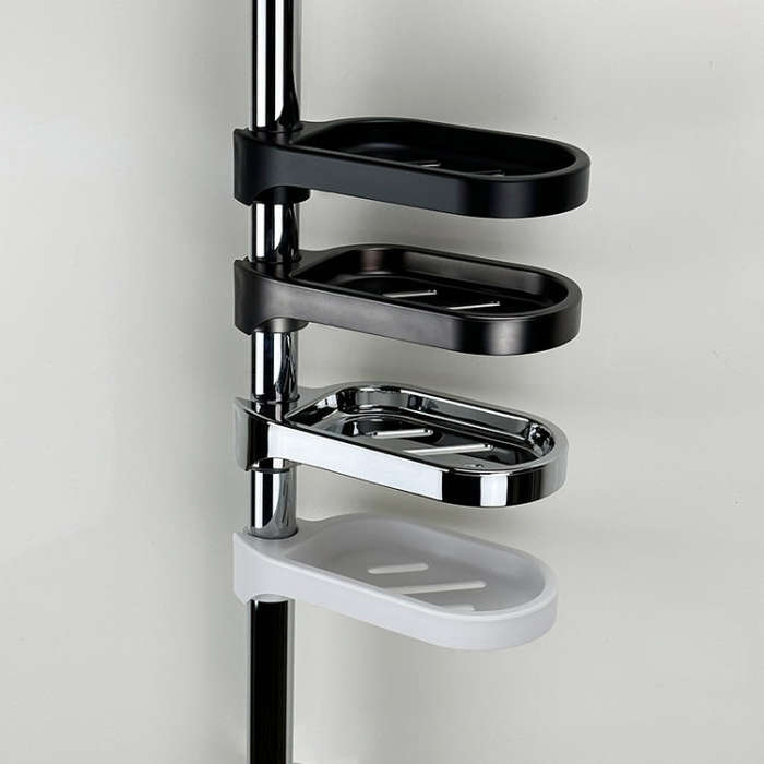 Household Bathroom Shower Soap Holder Laboratory Drainage Organizer, Style: Matte Black