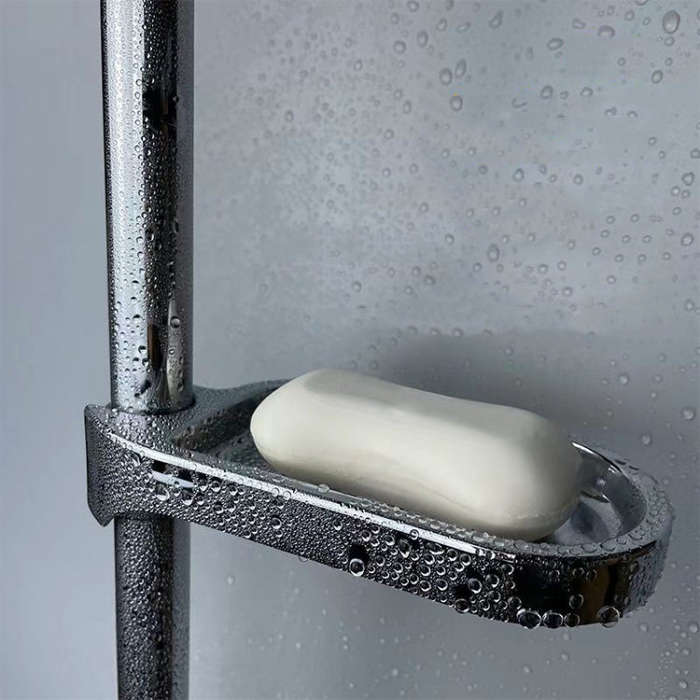 Household Bathroom Shower Soap Holder Laboratory Drainage Organizer, Style: Glossy