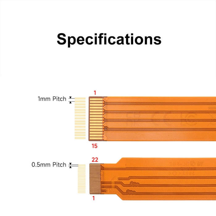 Waveshare For Raspberry Pi 5th DSI Display 22Pin To 15Pin Soft Cable FPC Cable, Spec: 500mm