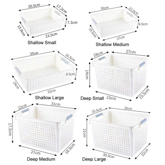 Plastic Storage Basket Desktop Sundry Organizer Frame Toys Kitchen Snacks Storage Box, Style: Dee...
