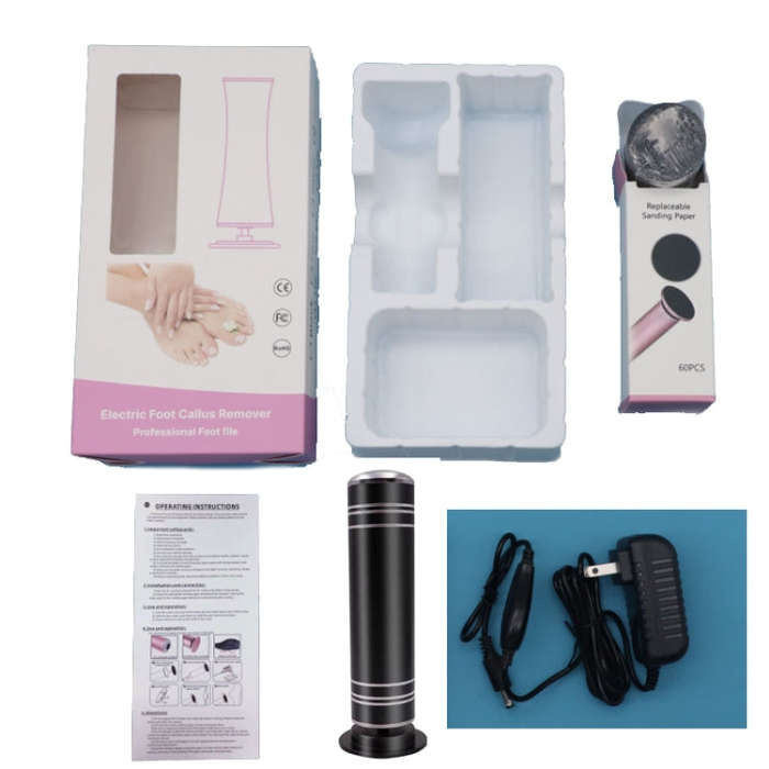 Electric Foot Grinder Calluses Dead Skin Remover With 60pcs Replaceable Sandpaper Discs EU Plug(B...