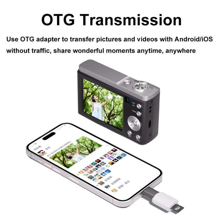 DC305X 5K/30FPS 2.8-Inch HD Shooting 5X Optical Zoom Anti-Shake Digital Camera, Color: White EU Plug