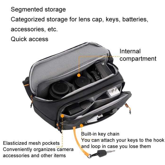 Cwatcun D133 Camera Chest Bag Multi-functional Handheld Slanting Cross Shoulder Camera Casual Bag...