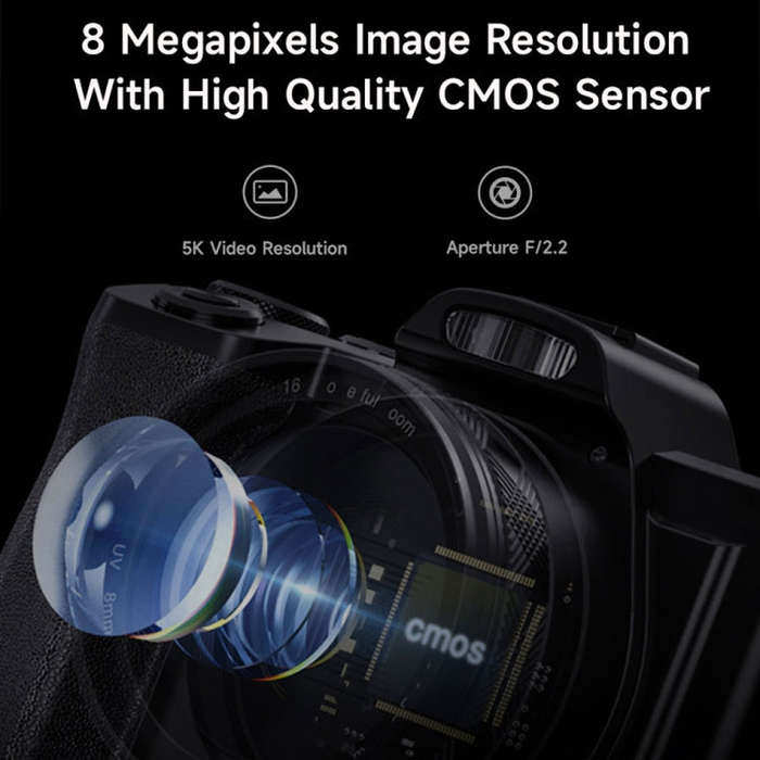 DC-201S 5K/30FPS 3.5-Inch 16X Six-Axis Anti-Shake HD Digital Camera With UV Lens(EU Plug)