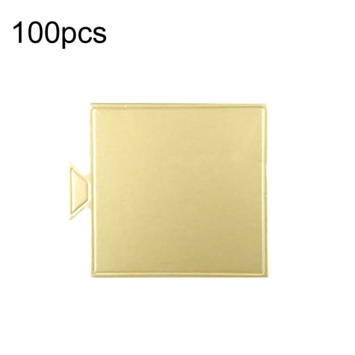 100pcs /Set 84x90mm Square Golden Paper Plates Dessert Board Base Mousse Mat Cake Cardboard Pastr...