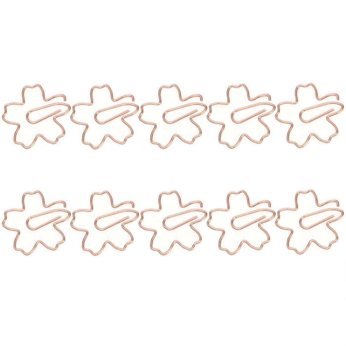 10pcs /Box Sakura Metal Special-shaped Paper Clips File Classification And Storage Paper Clips(Ro...