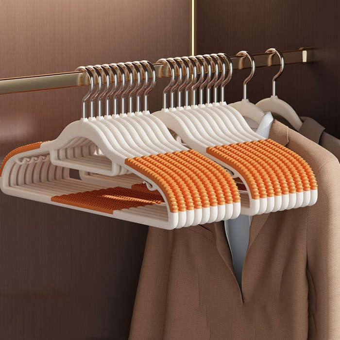 20pcs Anti-Skid Non Trace Clothes Racks Thickened Anti Shoulder Angle Household Clothes Hanger(Or...