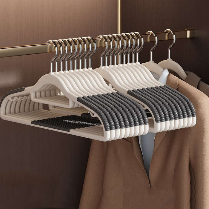 20pcs Anti-Skid Non Trace Clothes Racks Thickened Anti Shoulder Angle Household Clothes Hanger(Grey)