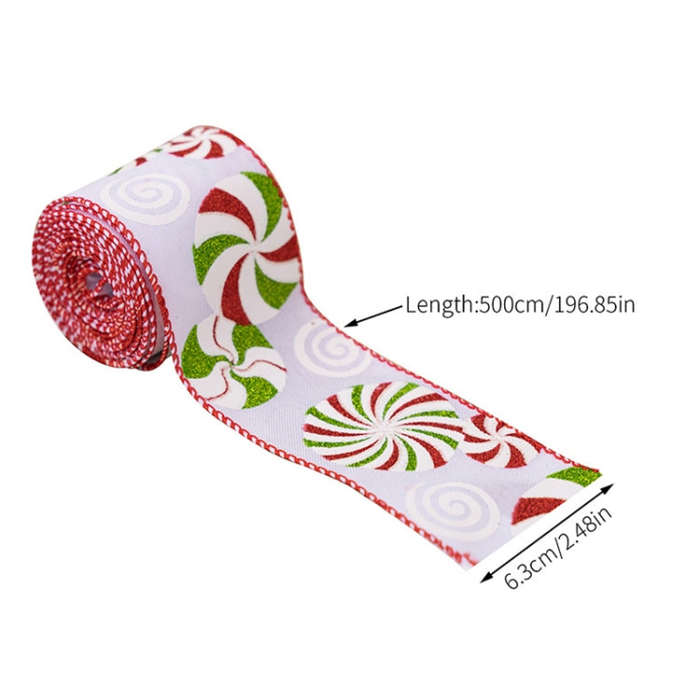DIY Bow Christmas Decorations Colorful Printed Gift Wrapping Ribbon(B Model)