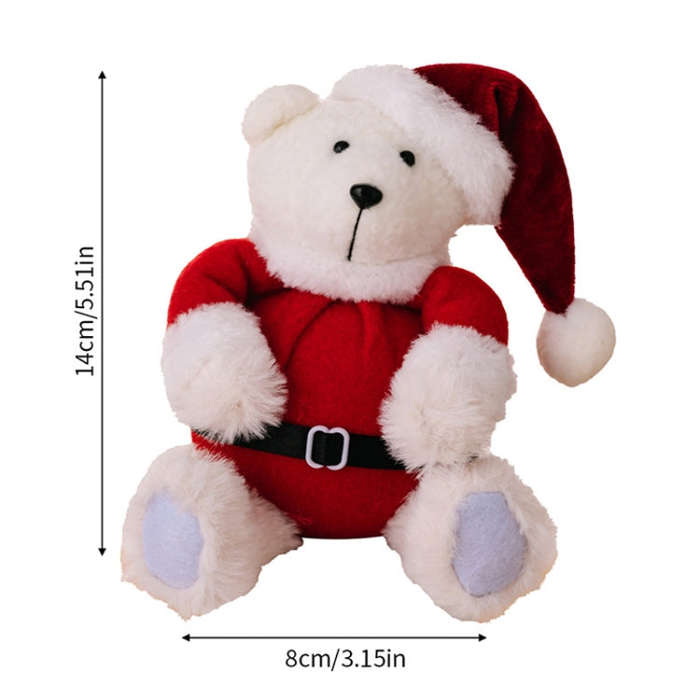 Plush Bear Doll Christmas Ornaments Cute Doll Decorations Christmas Children Gifts(Sitting Posture)
