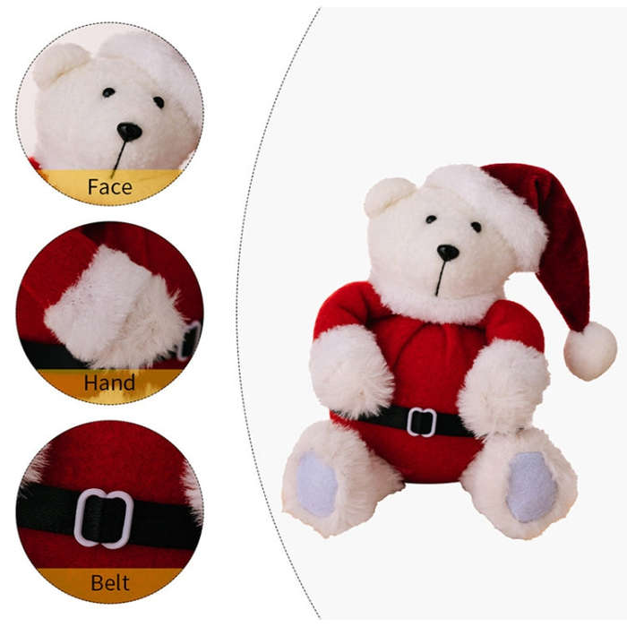 Plush Bear Doll Christmas Ornaments Cute Doll Decorations Christmas Children Gifts(Sitting Posture)