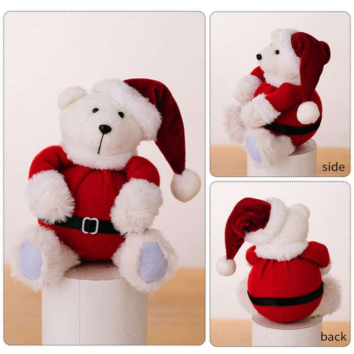 Plush Bear Doll Christmas Ornaments Cute Doll Decorations Christmas Children Gifts(Sitting Posture)