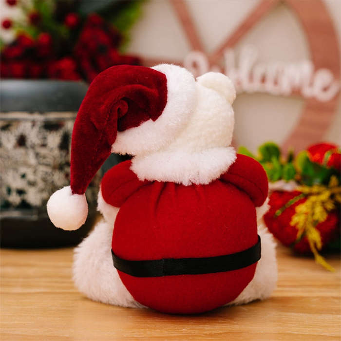 Plush Bear Doll Christmas Ornaments Cute Doll Decorations Christmas Children Gifts(Sitting Posture)