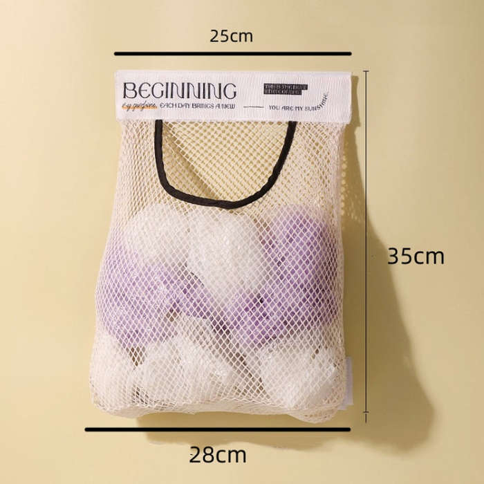 Kitchen Stick Storage Bag Breathable Large Capacity Sundry Hanging Bag Garbage Pouch(White)
