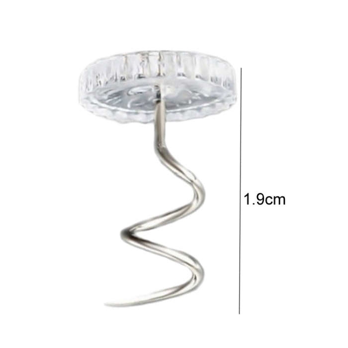 20pcs /Box Twist Nails Transparent Spiral Nails Sofa Cushion Bed Sheet Skirt Fixer(Round)