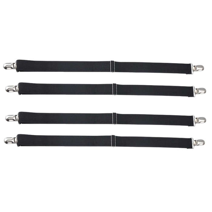 4pcs Sofa Fixer Fabric Sofa Cushion Fixing Strap Blanket Sheet Fastening Buckle, Color: Medium Black