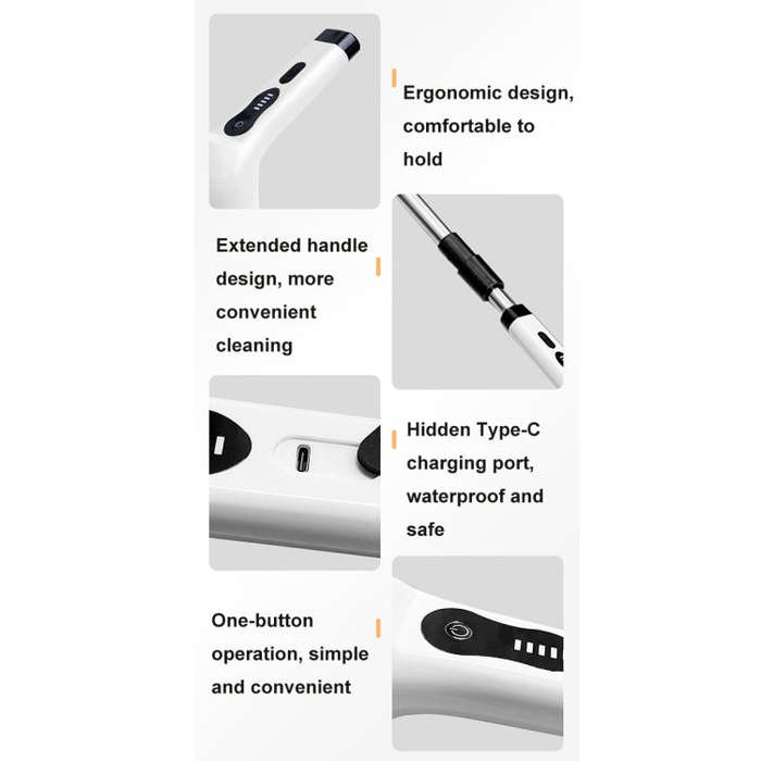 9-in-1 JY-6010 Household Retractable Dual-purpose Rotating Cleaning Brush Bathroom Glass Brush