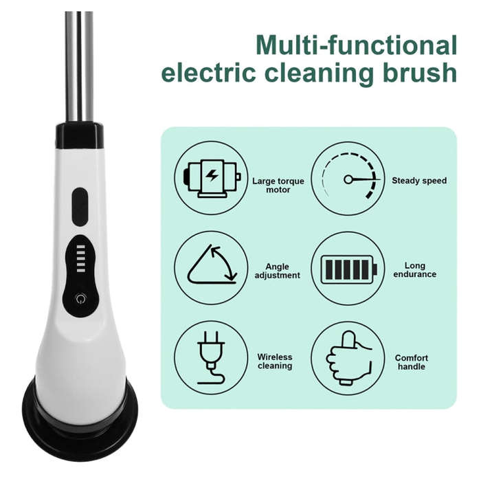 9-in-1 JY-6010 Household Retractable Dual-purpose Rotating Cleaning Brush Bathroom Glass Brush