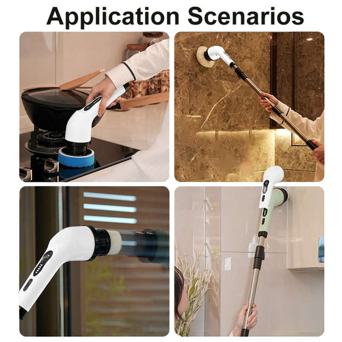 9-in-1 JY-6010 Household Retractable Dual-purpose Rotating Cleaning Brush Bathroom Glass Brush