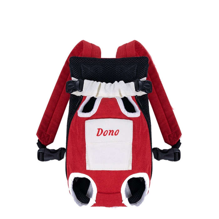 DONO Pet Four-legged Bag Outdoor Carrying Bag Breathable Backpack, Size: M(Red White)