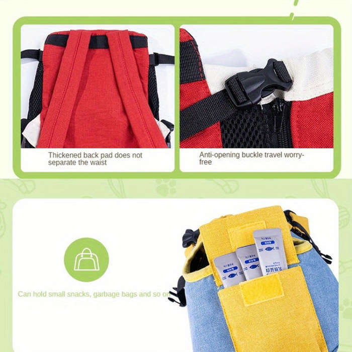DONO Pet Four-legged Bag Outdoor Carrying Bag Breathable Backpack, Size: XXL(Red White)