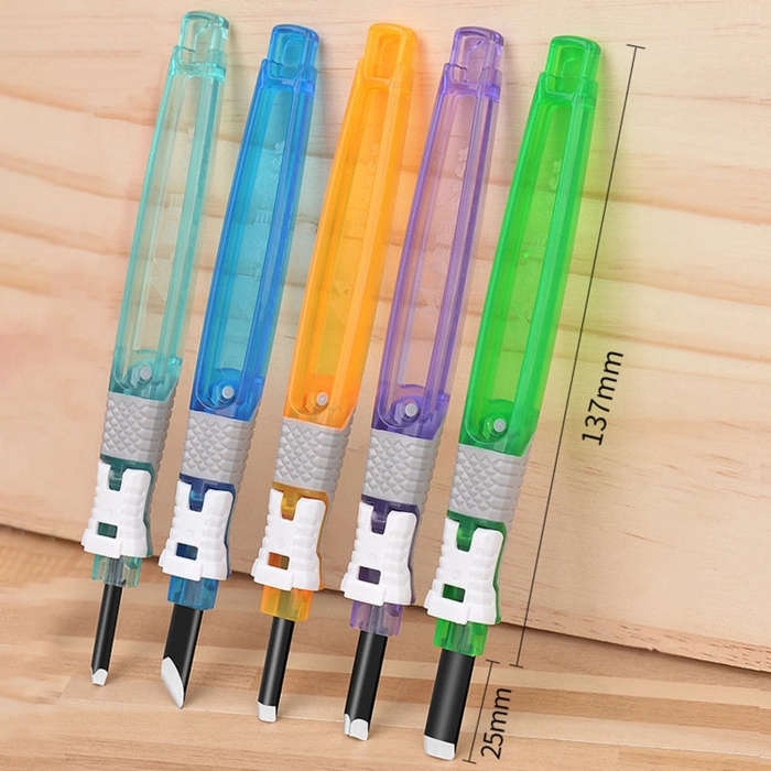 MYTEC 5 In 1 Carpenter Seal Carving Tools Alloy Bit Plastic Handle Carving Knife