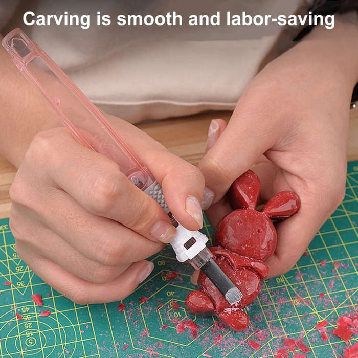 MYTEC 5 In 1 Carpenter Seal Carving Tools Alloy Bit Plastic Handle Carving Knife