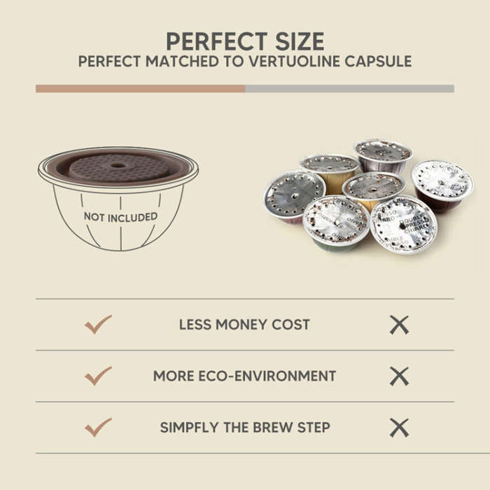 Compatible With Vertuoline Reusable Coffee Capsule Shell Silicone Cap(Coffee)