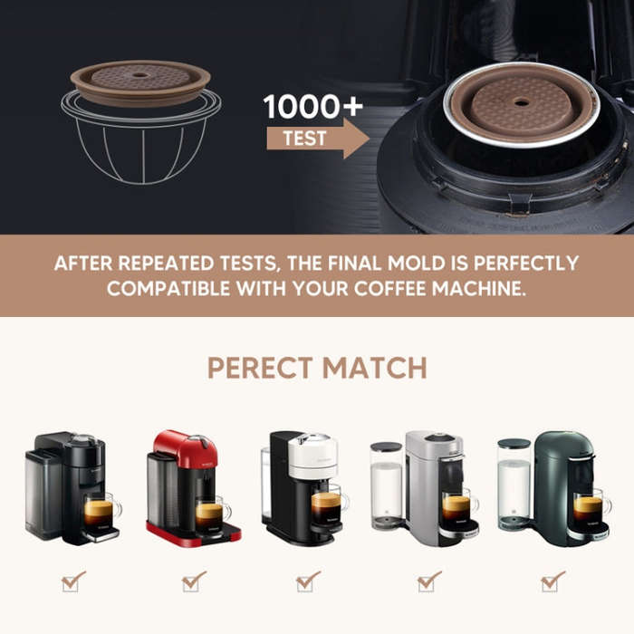 Compatible With Vertuoline Reusable Coffee Capsule Shell Silicone Cap(Coffee)