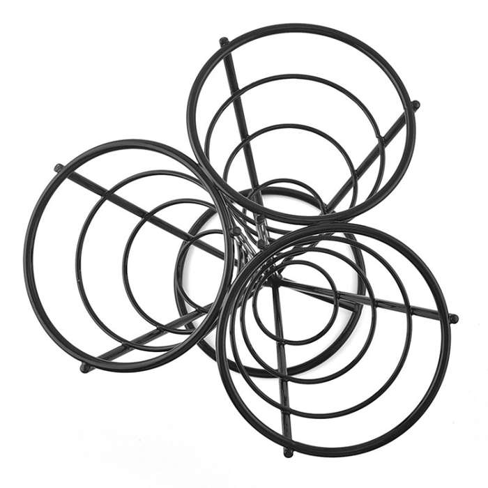 3 in 1 Taper French Fries Holder Stainless Steel Chips Basket Snack Stand(Black)