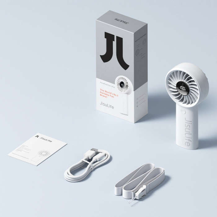 JisuLife Life4 Handheld Portable Small Rechargeable Fan, Battery Capacity: 3600mAh Black