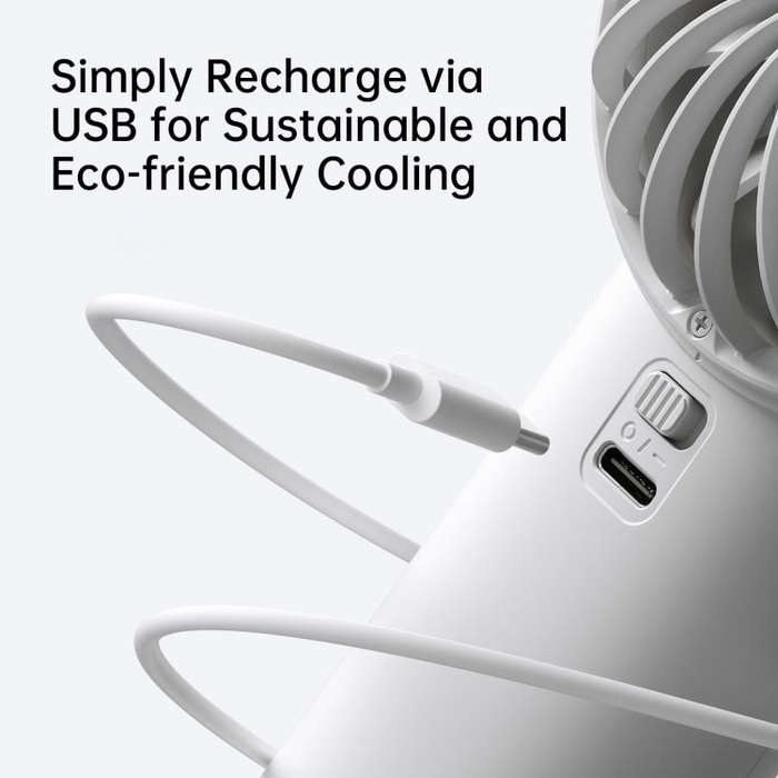 JisuLife Life4 Handheld Portable Small Rechargeable Fan, Battery Capacity: 3600mAh Black