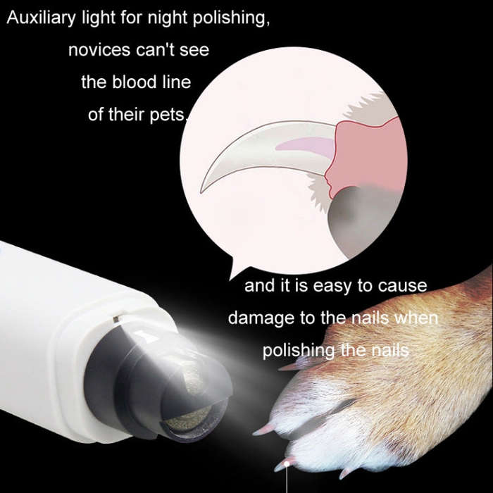Pet Fully Automatic Nail Grinder With LED Light(2nd Generation White)
