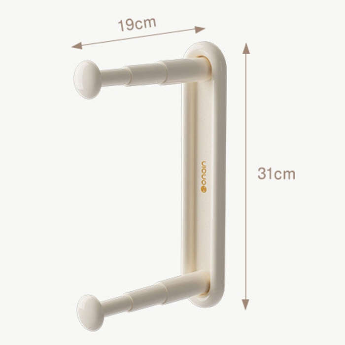 Retractable Clothes Rack Organizer Multifunctional Household Hole-Free Balcony Storage Shelf(Green)