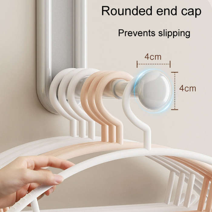 Retractable Clothes Rack Organizer Multifunctional Household Hole-Free Balcony Storage Shelf(Crea...