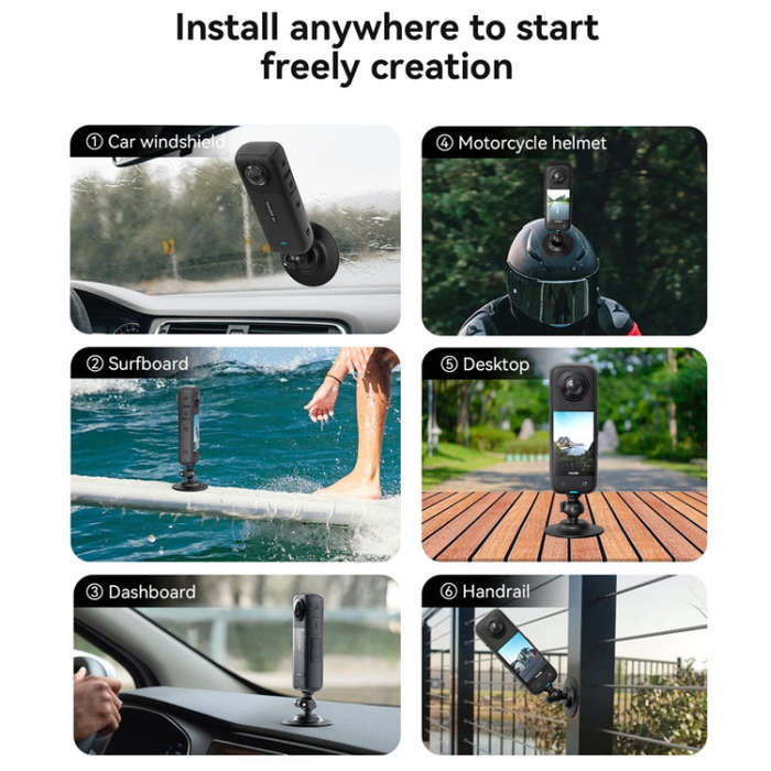 AMagisn Flexible Adhesive Mount for DJI / GoPro HERO / Insta360 Action Camera, Spec: 3 Claws
