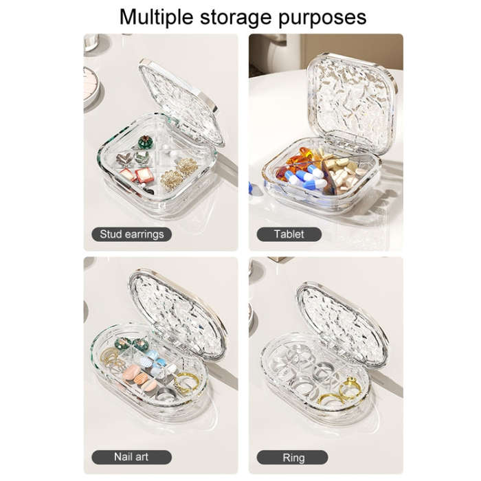 Portable Medicine Dispenser Traveling Carrying Plastic Organizer, Style: Small Tranaparent
