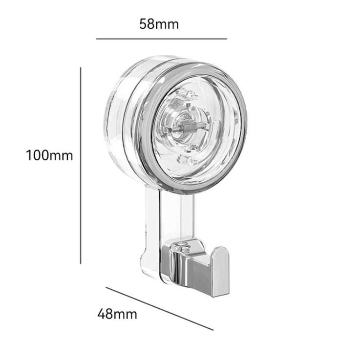 Bathroom Suction Cup Hooks Household Wall Mounted Hanging Organizer(Milk White)