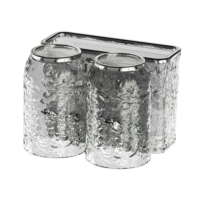 Bathroom Toothbrush Organizer Household Multifunctional Storage Rack, Style: Double Cup Transpare...