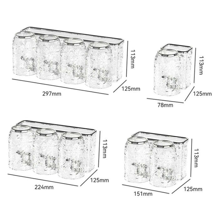 Bathroom Toothbrush Organizer Household Multifunctional Storage Rack, Style: Double Cup Transpare...