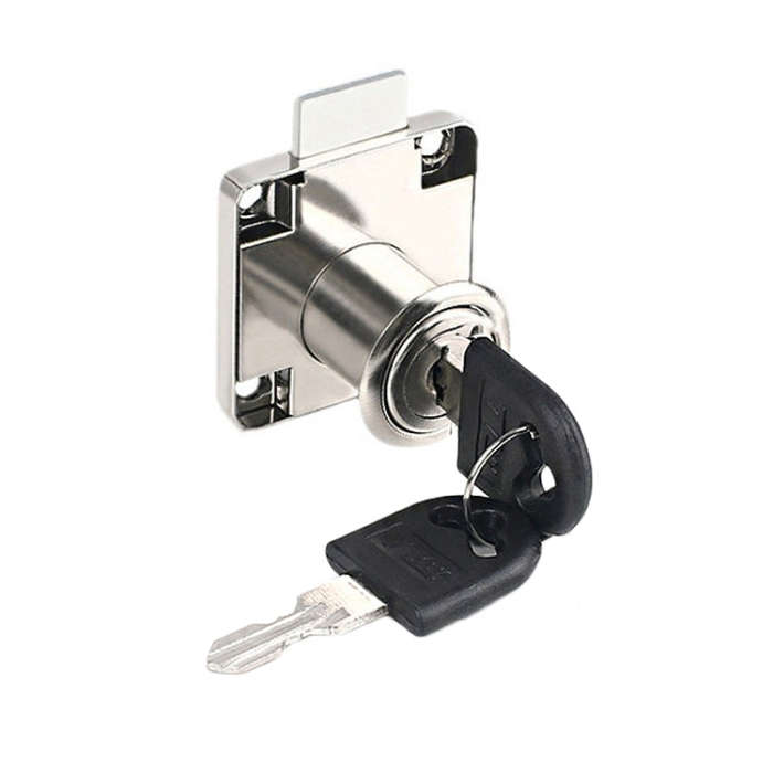 Drawer Lock Furniture Closet Door Office Filing Cabinet Lock, Model: 138-22(Silver)